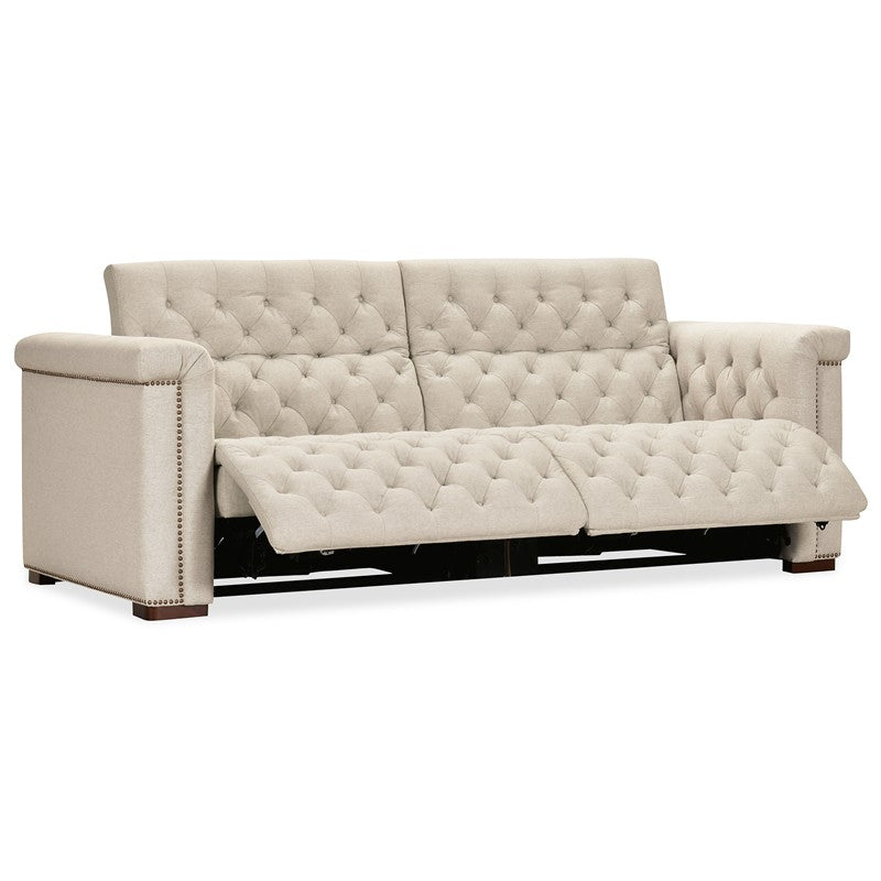 SS - Savion Deux Sofa With Power Recliners And Power Headrests - Beige