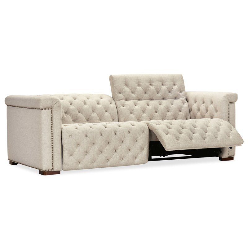 SS - Savion Deux Sofa With Power Recliners And Power Headrests - Beige