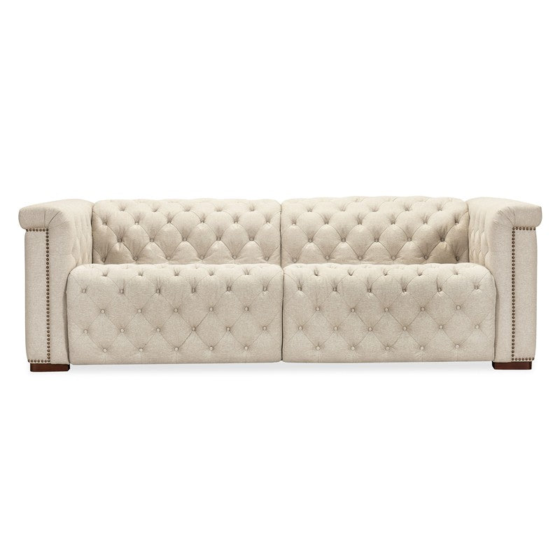 SS - Savion Deux Sofa With Power Recliners And Power Headrests - Beige