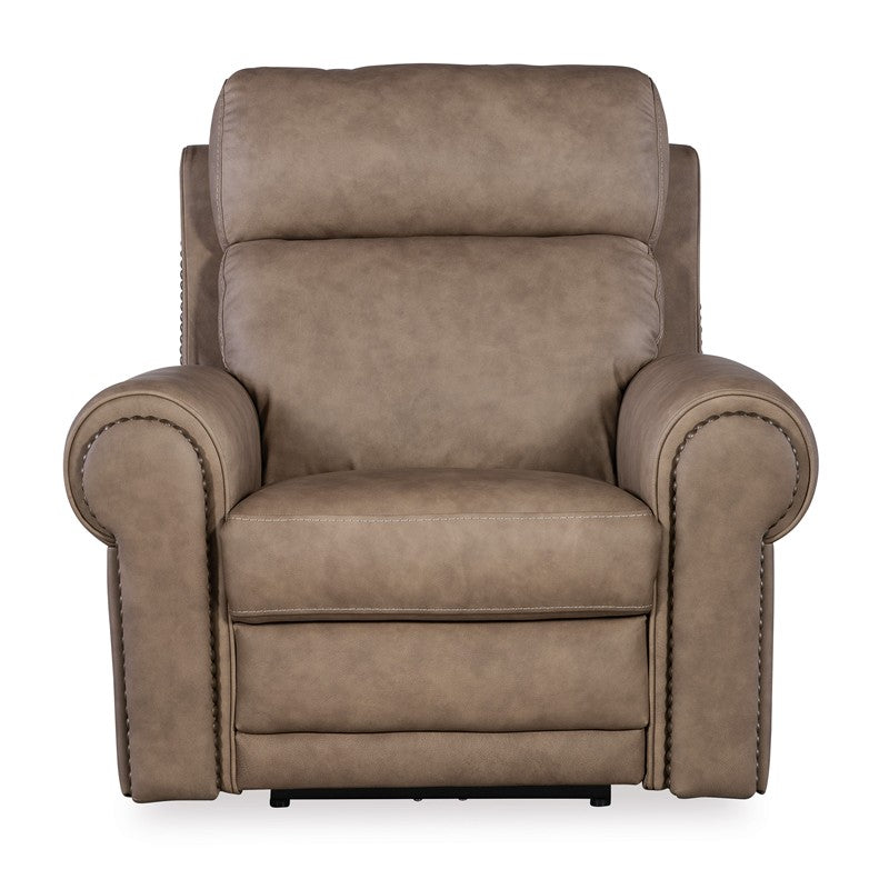 SS - Duncan Power Recliner With Power Headrest & Lumbar - Light Brown