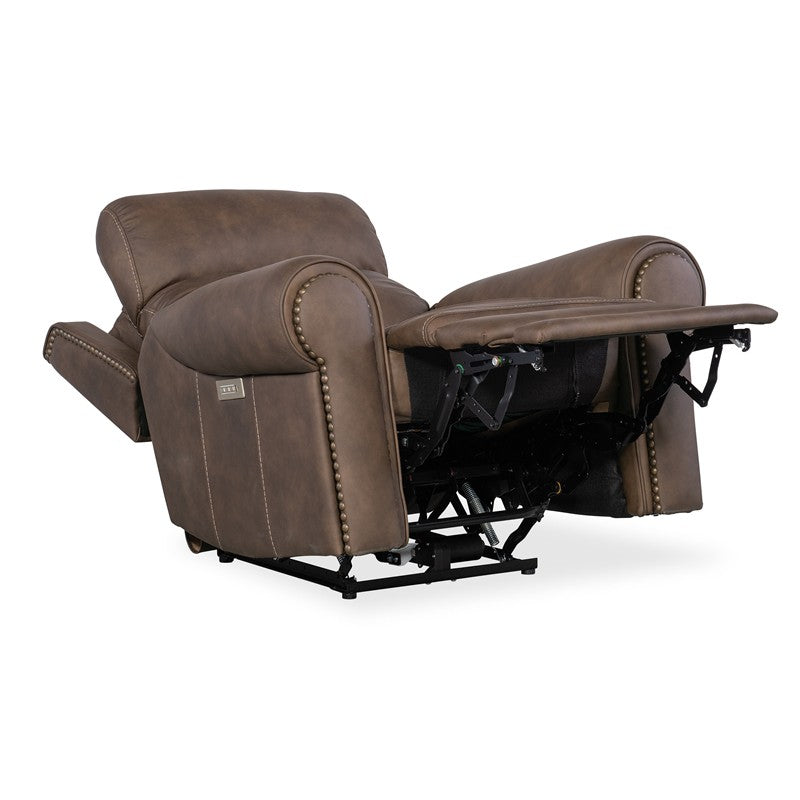 SS - Duncan Power Recliner With Power Headrest & Lumbar - Dark Brown