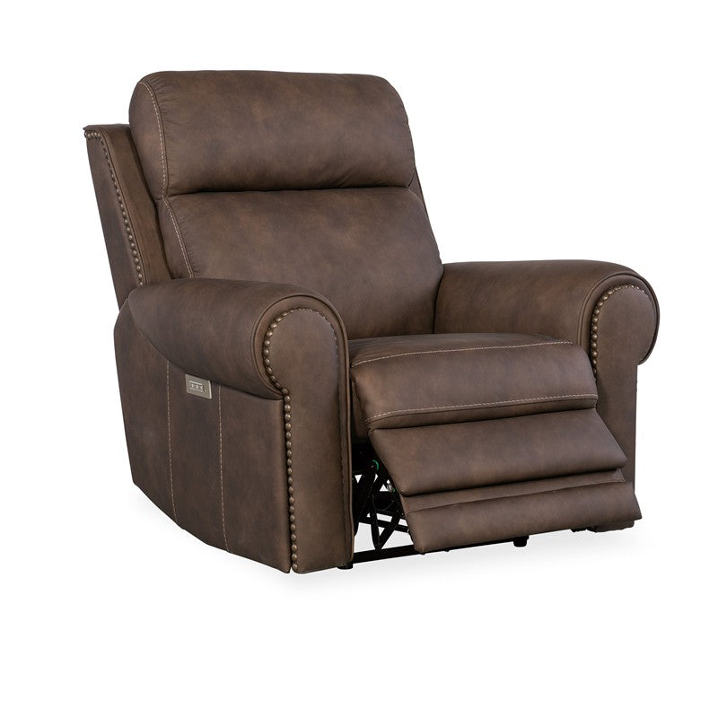SS - Duncan Power Recliner With Power Headrest & Lumbar - Dark Brown