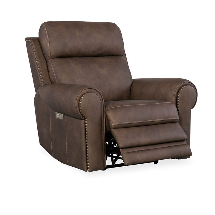 SS - Duncan Power Recliner With Power Headrest & Lumbar - Dark Brown