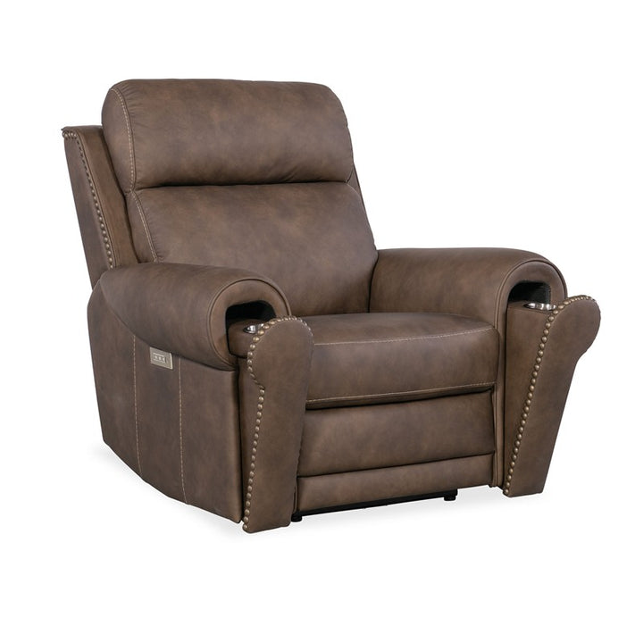 SS - Duncan Power Recliner With Power Headrest & Lumbar - Dark Brown