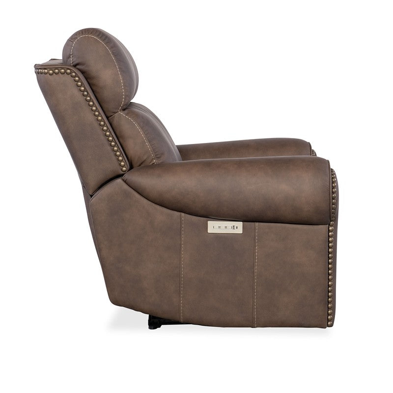 SS - Duncan Power Recliner With Power Headrest & Lumbar - Dark Brown