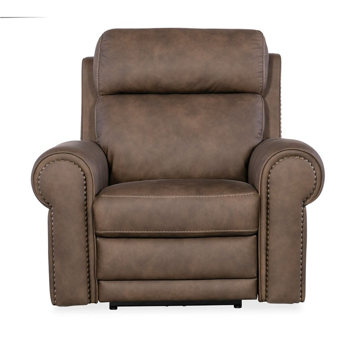 SS - Duncan Power Recliner With Power Headrest & Lumbar - Dark Brown