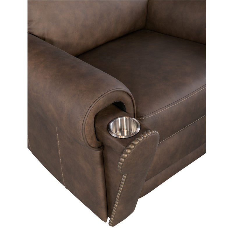 SS - Duncan Power Recliner With Power Headrest & Lumbar - Dark Brown