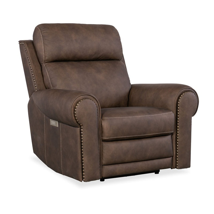 SS - Duncan Power Recliner With Power Headrest & Lumbar - Dark Brown