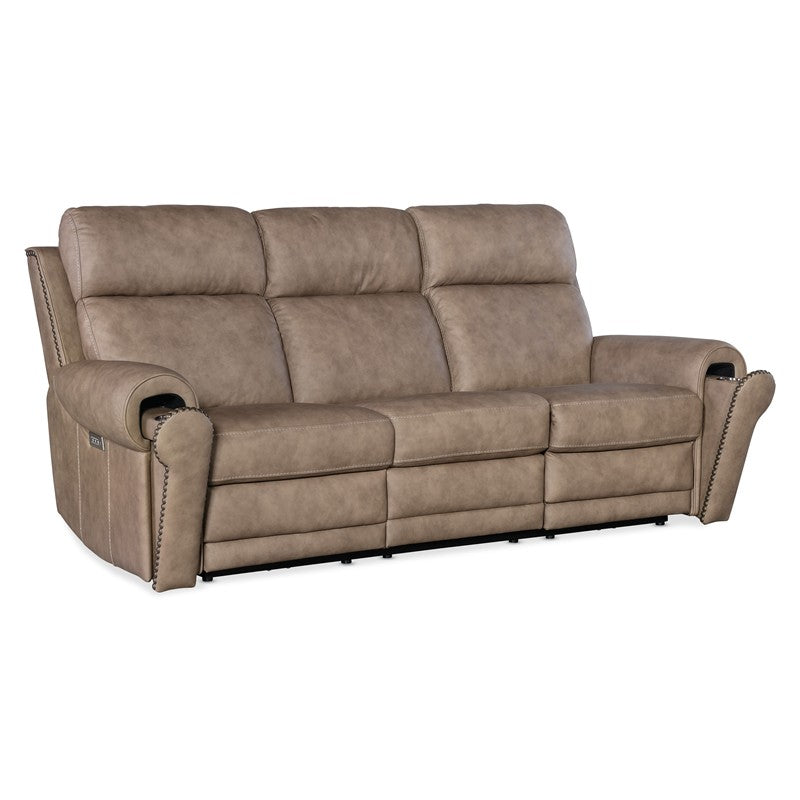 SS - Duncan Power Sofa With Power Headrest & Lumbar - Light Brown