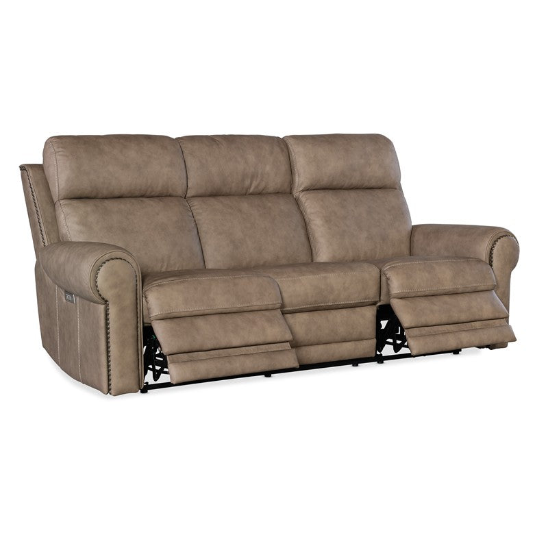 SS - Duncan Power Sofa With Power Headrest & Lumbar - Light Brown