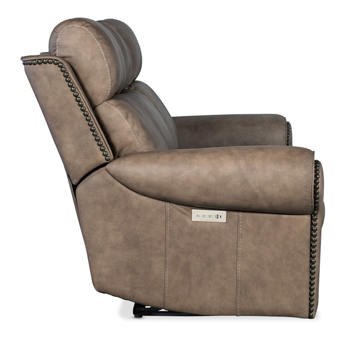 SS - Duncan Power Sofa With Power Headrest & Lumbar - Light Brown