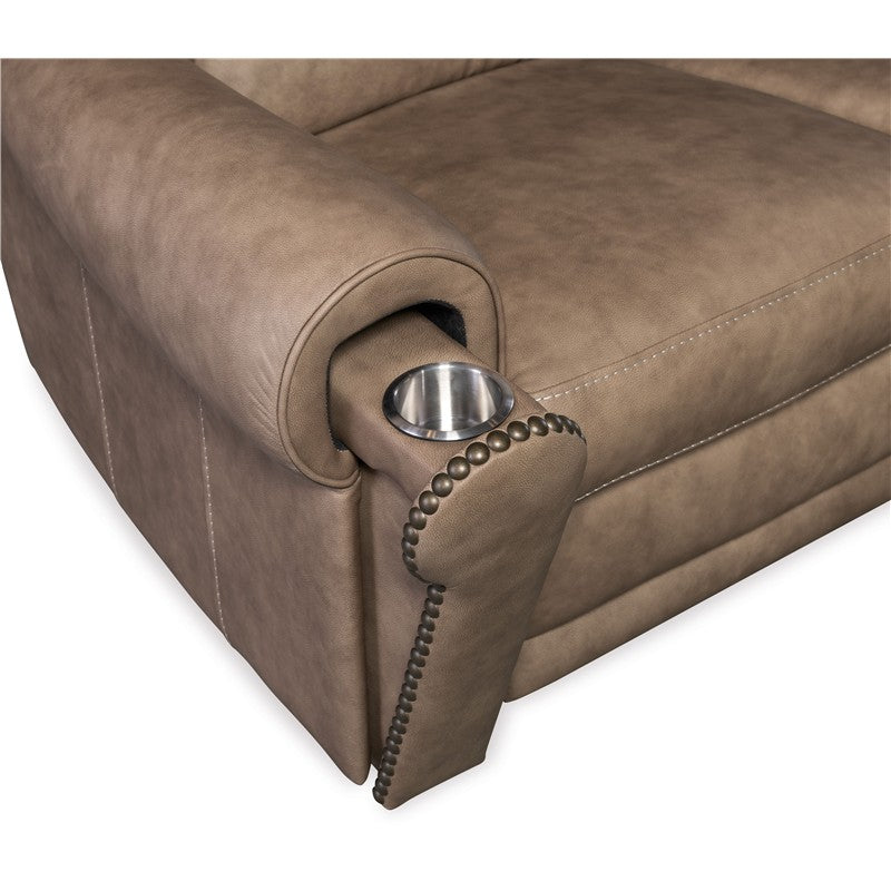 SS - Duncan Power Sofa With Power Headrest & Lumbar - Light Brown