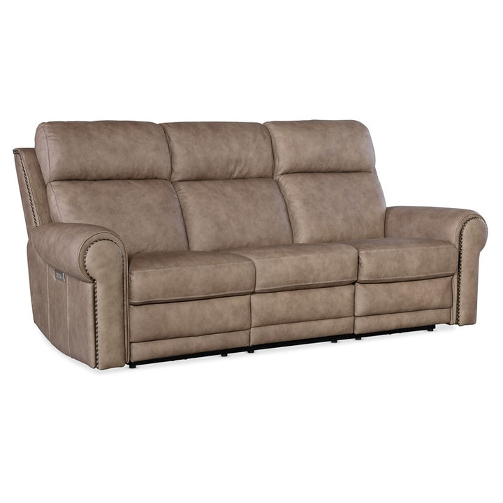 SS - Duncan Power Sofa With Power Headrest & Lumbar - Light Brown