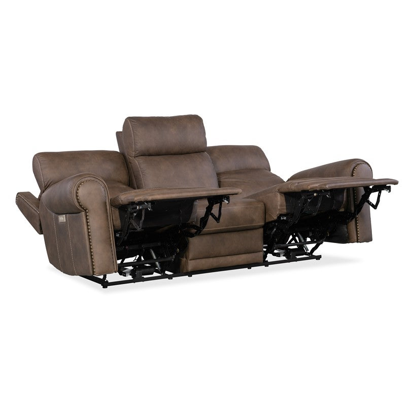 SS - Duncan Power Sofa With Power Headrest & Lumbar - Dark Brown