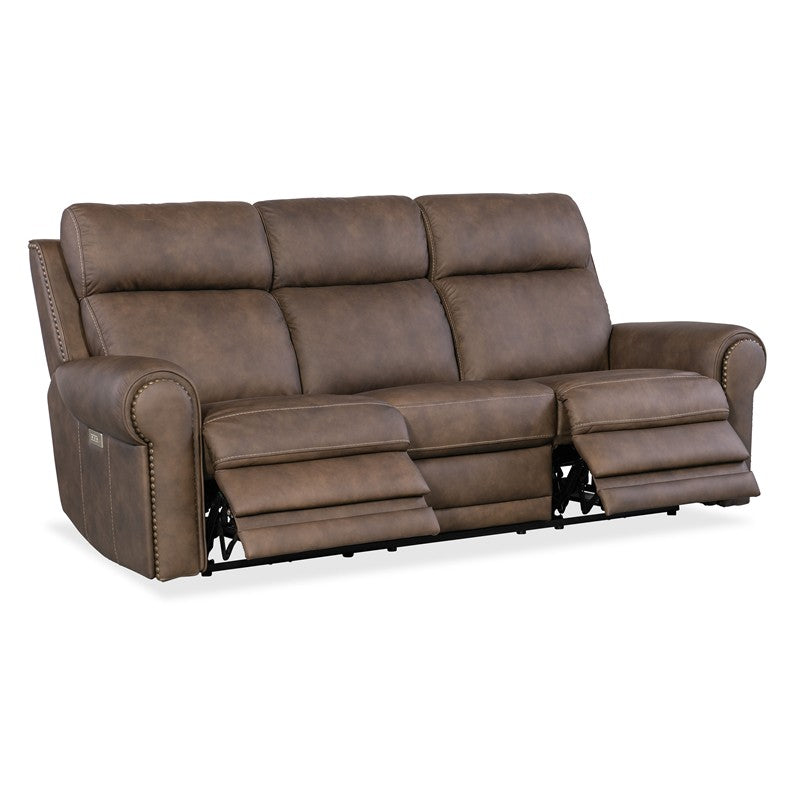 SS - Duncan Power Sofa With Power Headrest & Lumbar - Dark Brown