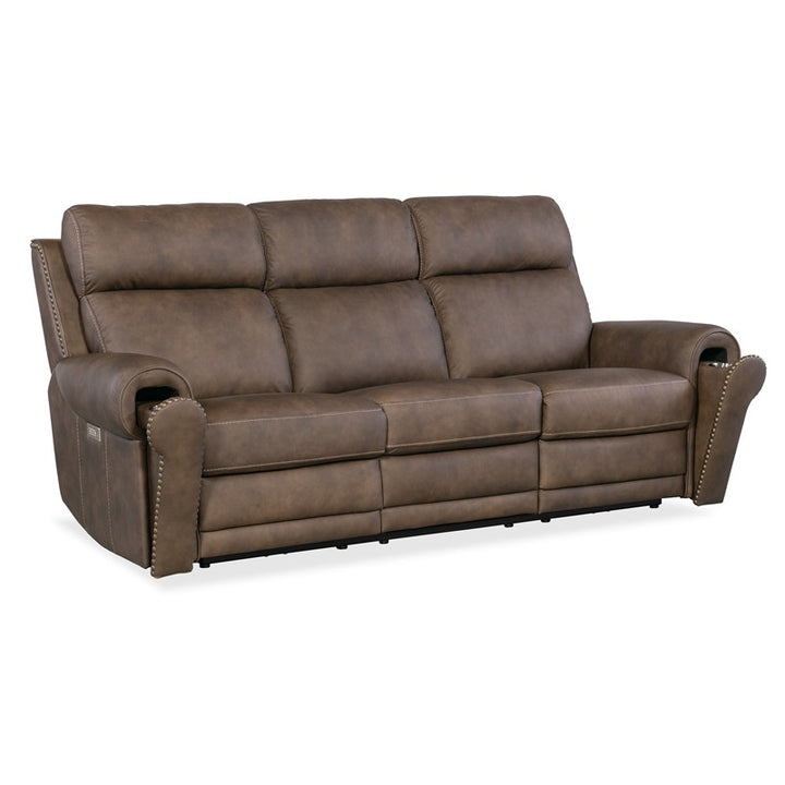 SS - Duncan Power Sofa With Power Headrest & Lumbar - Dark Brown