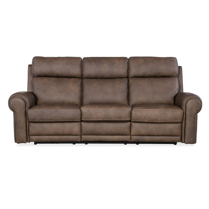 SS - Duncan Power Sofa With Power Headrest & Lumbar - Dark Brown