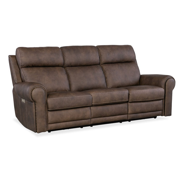 SS - Duncan Power Sofa With Power Headrest & Lumbar - Dark Brown