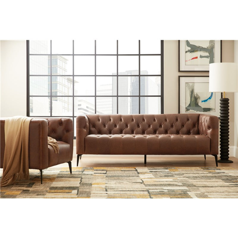 SS - Nicolla Stationary Sofa - Dark Brown