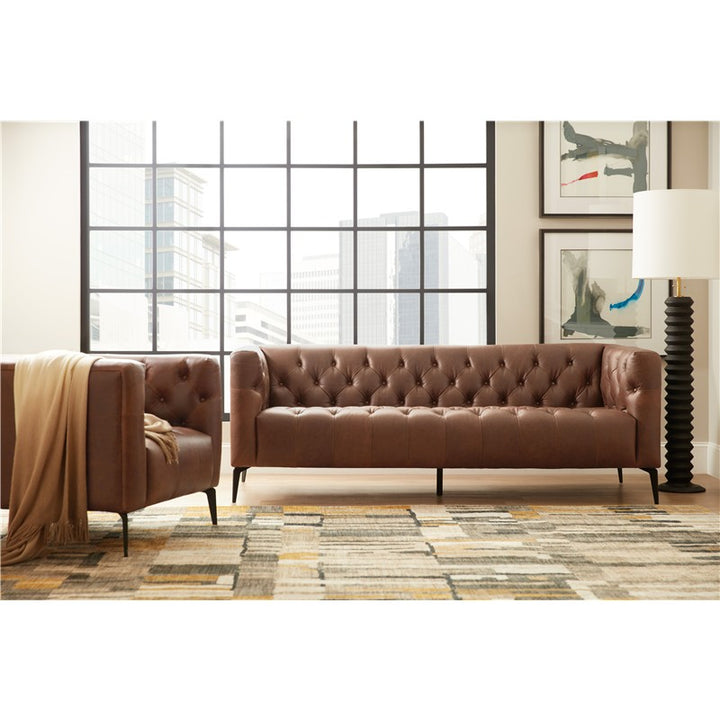SS - Nicolla Stationary Sofa - Dark Brown
