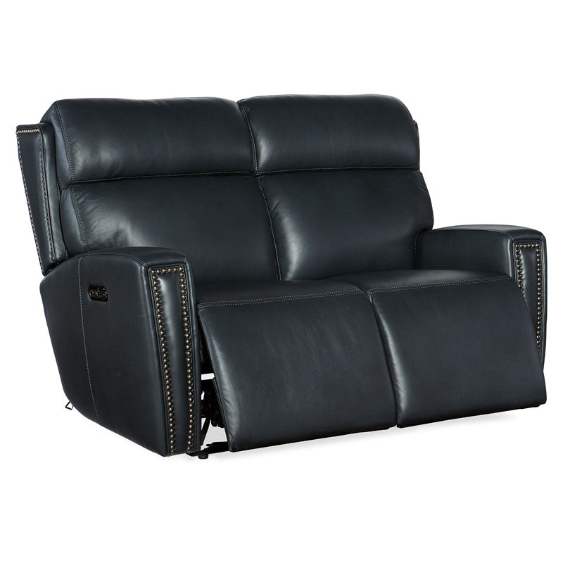 MS - Ruthe Zero Gravity Power Recline Loveseat With Power Headrest - Blue
