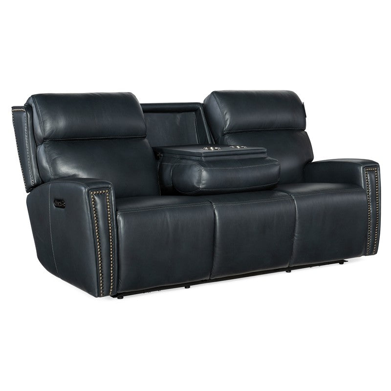 MS - Ruthe Zero Gravity Power Sofa With PH & Hidden Console - Blue