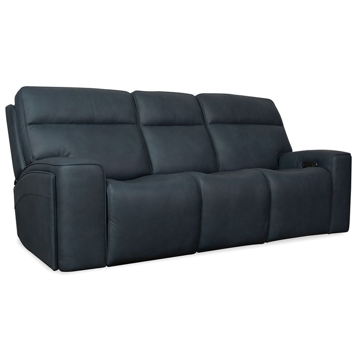 Riverton - Power Sofa With Power Headrest And Lumbar - Black