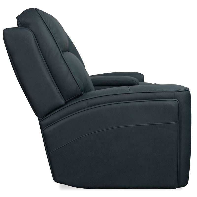 Riverton - Power Gliding Console Loveseat With Power Headrest And Lumbar - Black