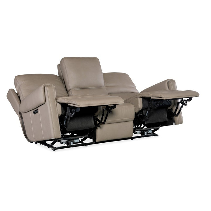 SS - Somers Power Sofa With Power Headrest - Pearl Silver