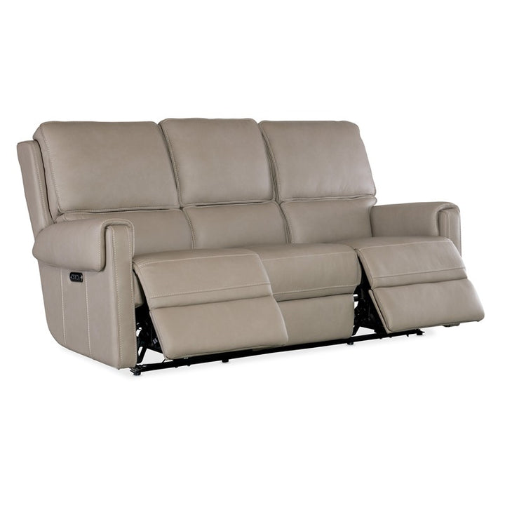 SS - Somers Power Sofa With Power Headrest - Pearl Silver