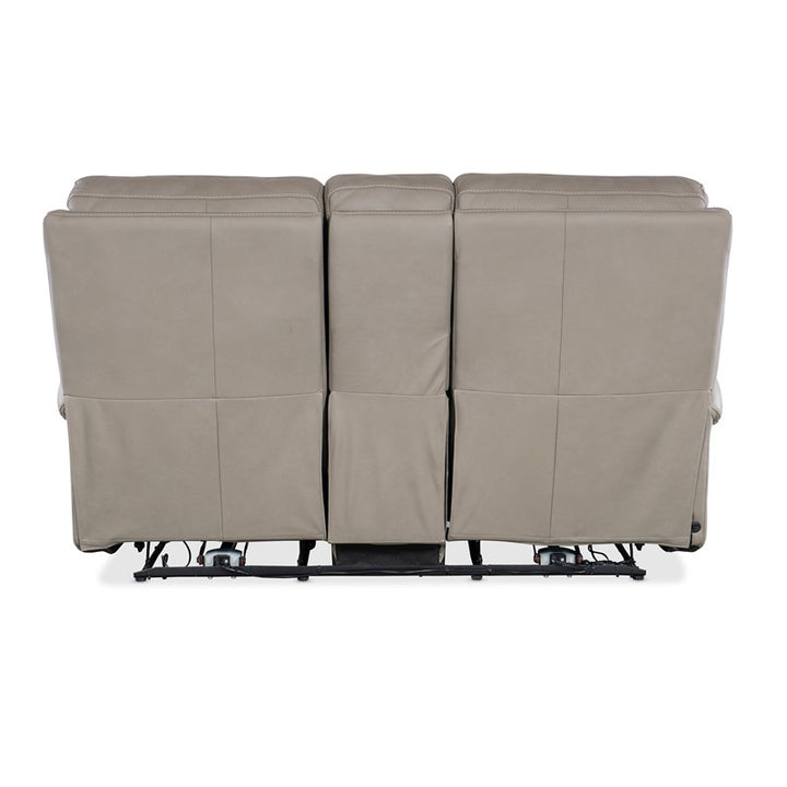 SS - Somers Power Console Loveseat With Power Headrest - Pearl Silver