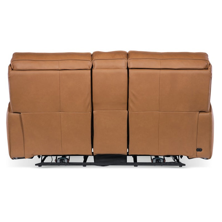 MS - Miles Zero Gravity Power Console Loveseat With Power Headrest - Light Brown