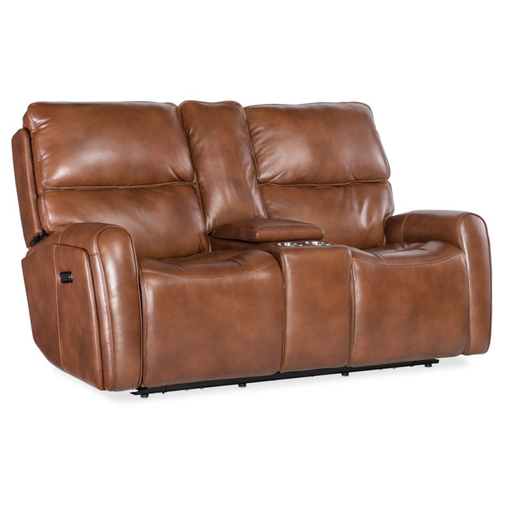 MS - Crosby Zero Gravity Power Console Loveseat With Power Headrest - Brown