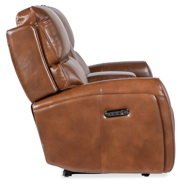 MS - Crosby Zero Gravity Power Console Loveseat With Power Headrest - Brown