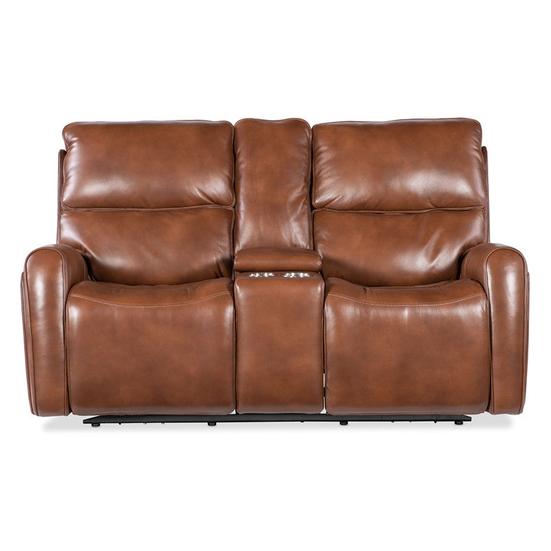 MS - Crosby Zero Gravity Power Console Loveseat With Power Headrest - Brown