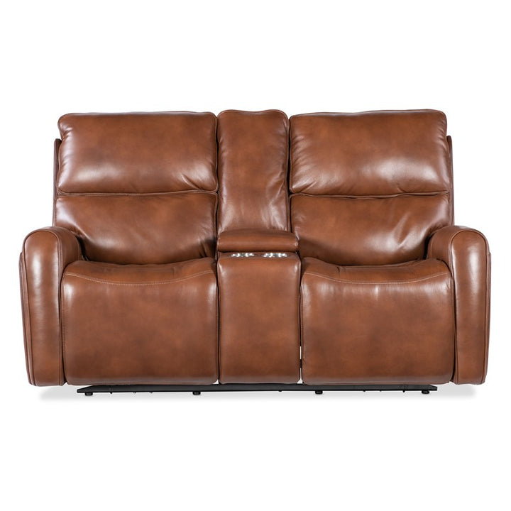 MS - Crosby Zero Gravity Power Console Loveseat With Power Headrest - Brown