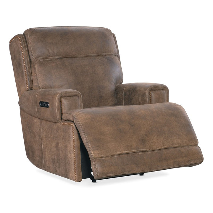 MS - Wheeler Power Recliner With Power Headrest - Dark Brown