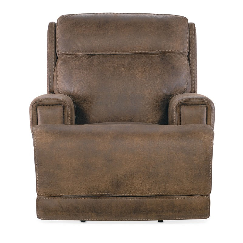 MS - Wheeler Power Recliner With Power Headrest - Dark Brown