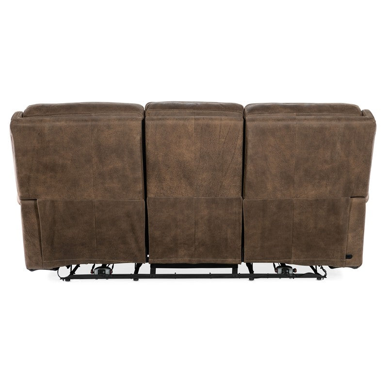 MS - Wheeler Power Sofa With Power Headrest - Dark Brown