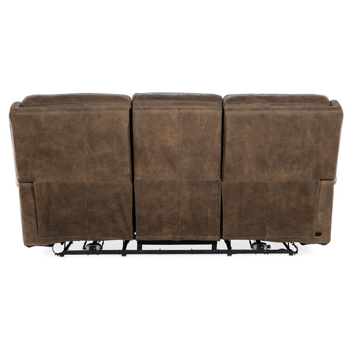 MS - Wheeler Power Sofa With Power Headrest - Dark Brown