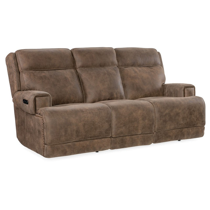 MS - Wheeler Power Sofa With Power Headrest - Dark Brown