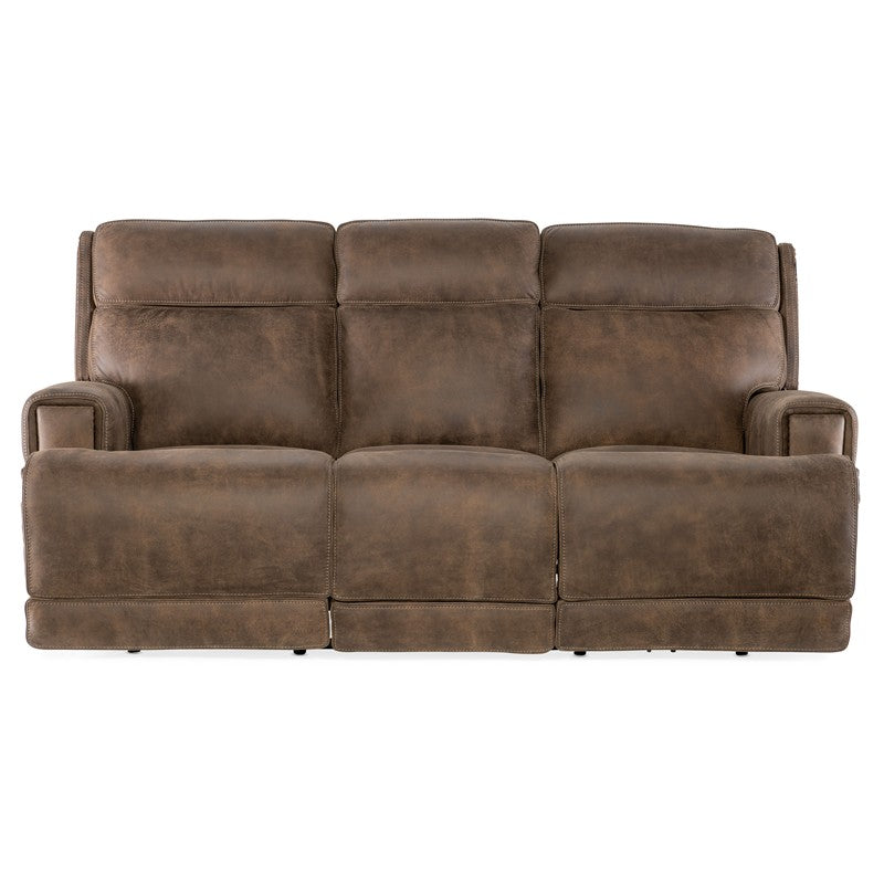 MS - Wheeler Power Sofa With Power Headrest - Dark Brown