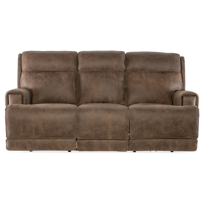 MS - Wheeler Power Sofa With Power Headrest - Dark Brown