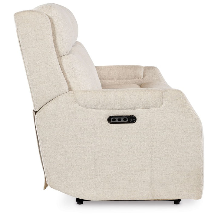 MS - Nelson Zero Gravity Power Sofa With Power Headrest And Lumbar - White