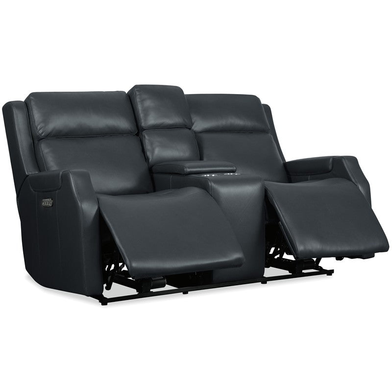 MS - Nelson Zero Gravity Power Console Loveseat With Power Headrests And Lumbar - Black