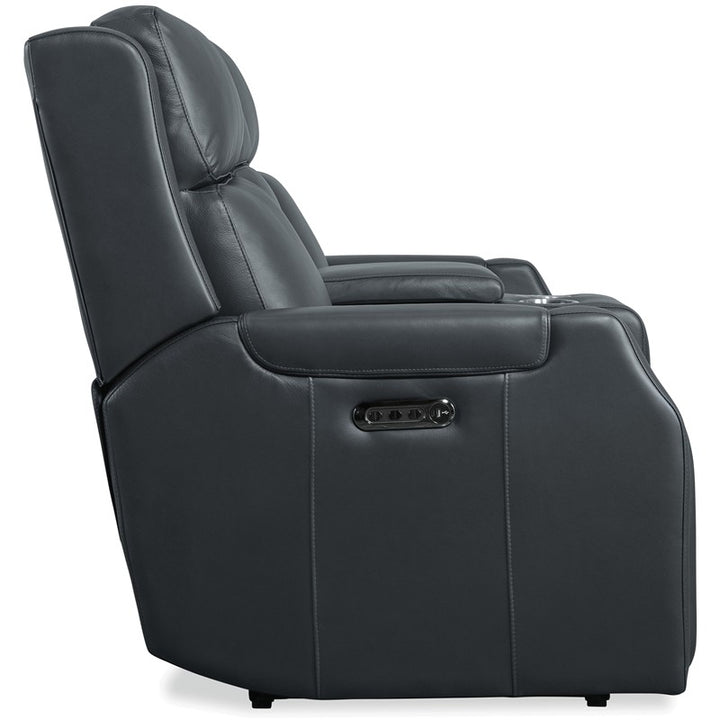 MS - Nelson Zero Gravity Power Console Loveseat With Power Headrests And Lumbar - Black