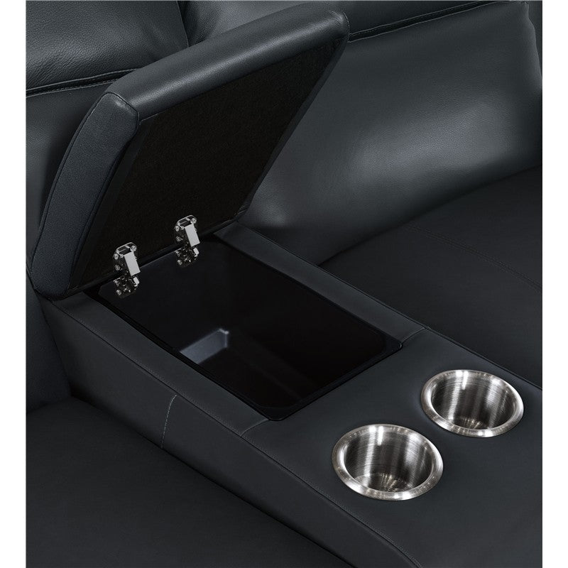 MS - Nelson Zero Gravity Power Console Loveseat With Power Headrests And Lumbar - Black