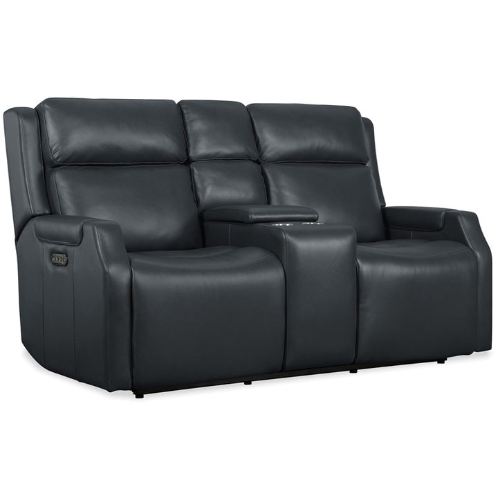 MS - Nelson Zero Gravity Power Console Loveseat With Power Headrests And Lumbar - Black