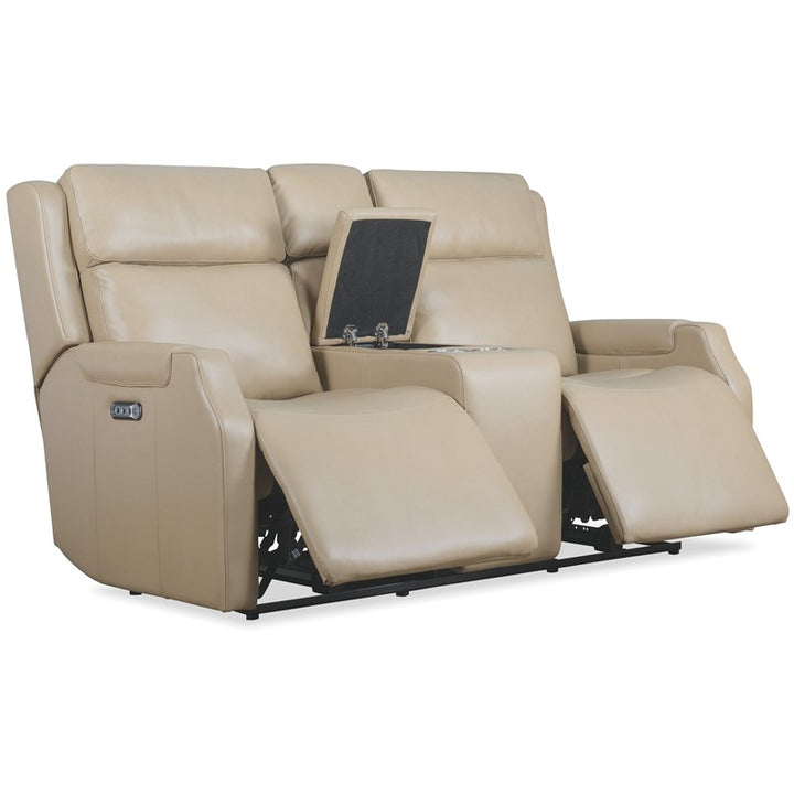 MS - Nelson Zero Gravity Power Console Loveseat With Power Headrest And Lumbar - Beige