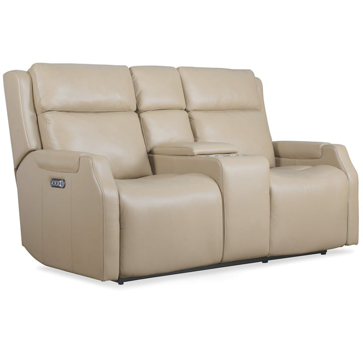 MS - Nelson Zero Gravity Power Console Loveseat With Power Headrest And Lumbar - Beige
